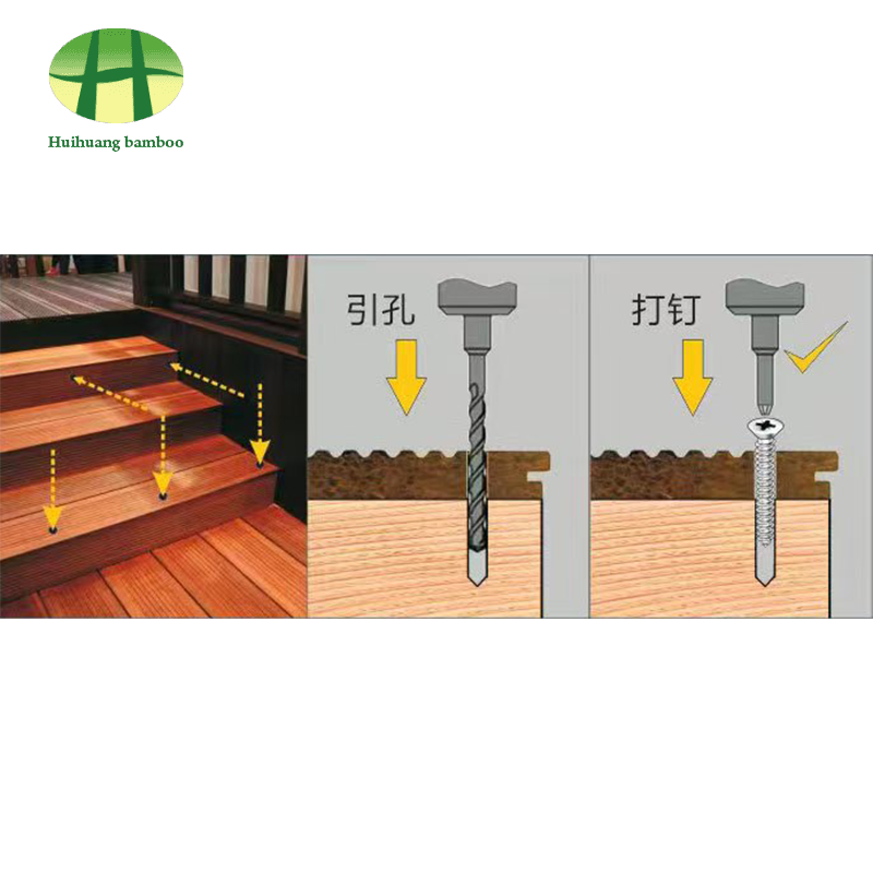 Явное сращивание гвоздей на тяжелом бамбуковом полу